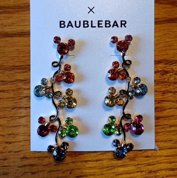 BaubleBar Jewelry - NWT BaubleBar Disney Multicolored Rhinestone Dangle Earrings